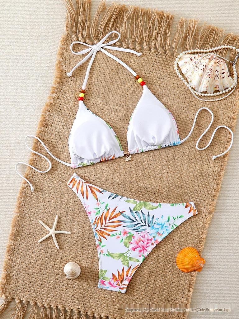 2026 Fresh Print High-Waisted Bikini - European & American Standard Size, Fashionable & Sexy Swimsuit