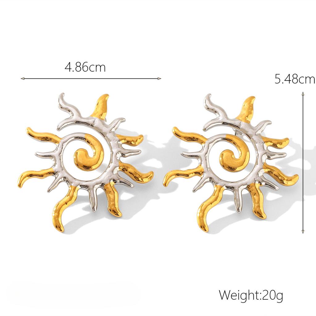 Yori 2025 New Gold Silver Mix Color Geometric Stainless Steel Earrings Waterproof and Hypoallergenic Summer Party Jewelry