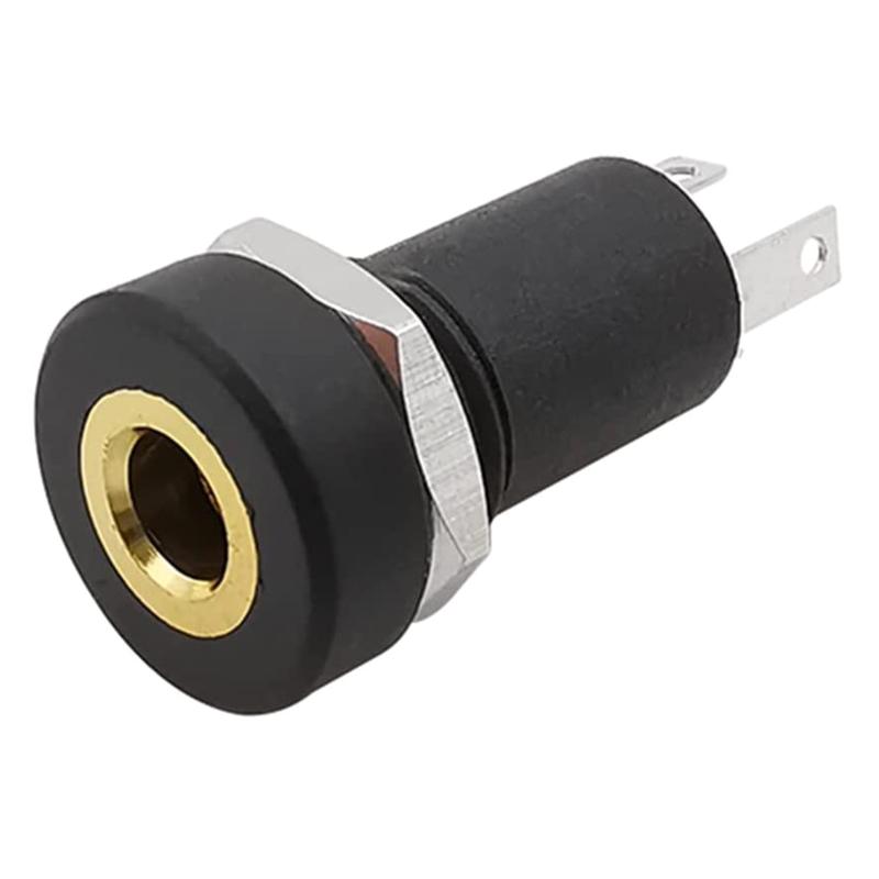 5/10Pcs 3.5mm Audio Jack Socket 3 Pole Black Stereo Solder Panel Mount Gold with Nuts Universal Headphone Socket