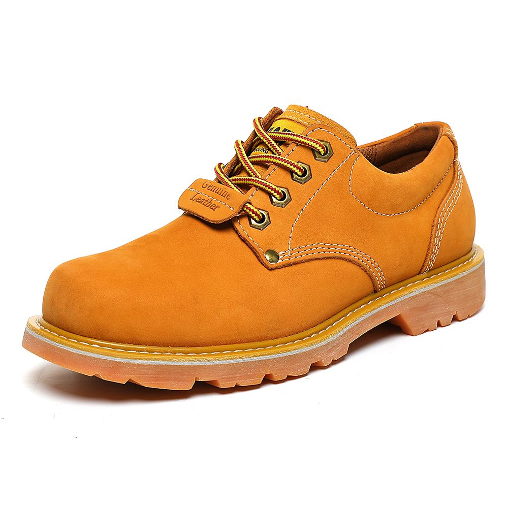 KOWM Cowhide Hiking Shoes Men Waterproof