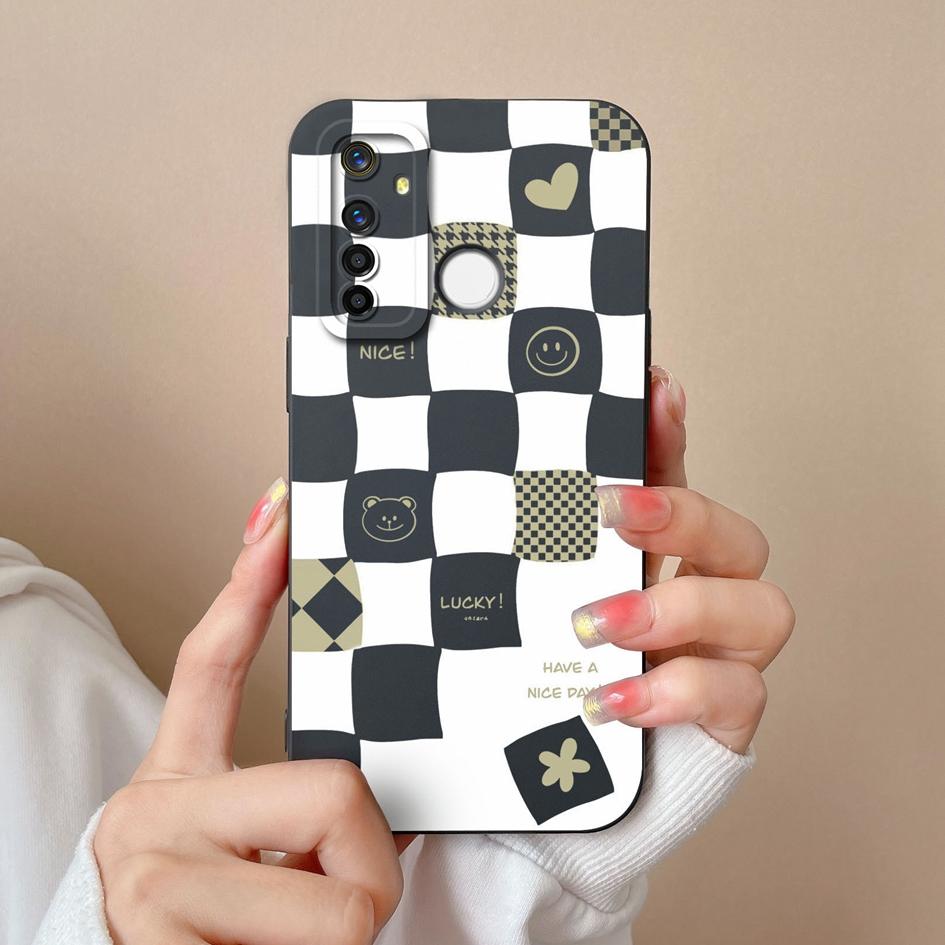 

Для Oppo Realme Q5i V13 X2 X7 V15 Q5 Q Q3 F29 A5 Q3i Pro чехол-бампер изысканный клетчатый узор жидкий силиконовый пылезащитный защитный чехол для Oppo Shell Realme Q