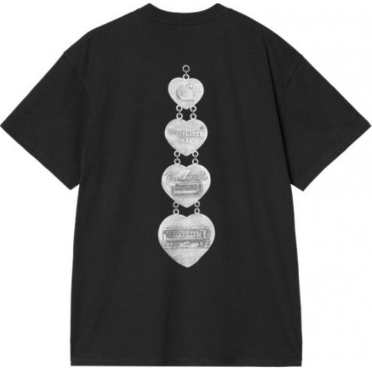 Carhartt WIP Short Sleeve Letter Round Neck T-Shirt Men tops Black I034663-89-XX
