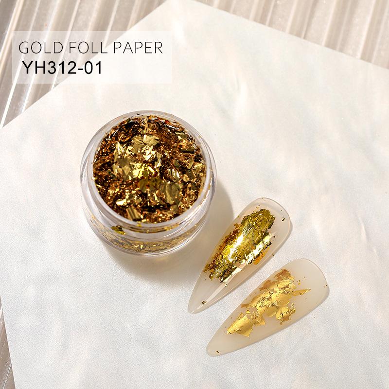 Ultra-Thin Iridescent Gold & Silver Nail Foil Fragments