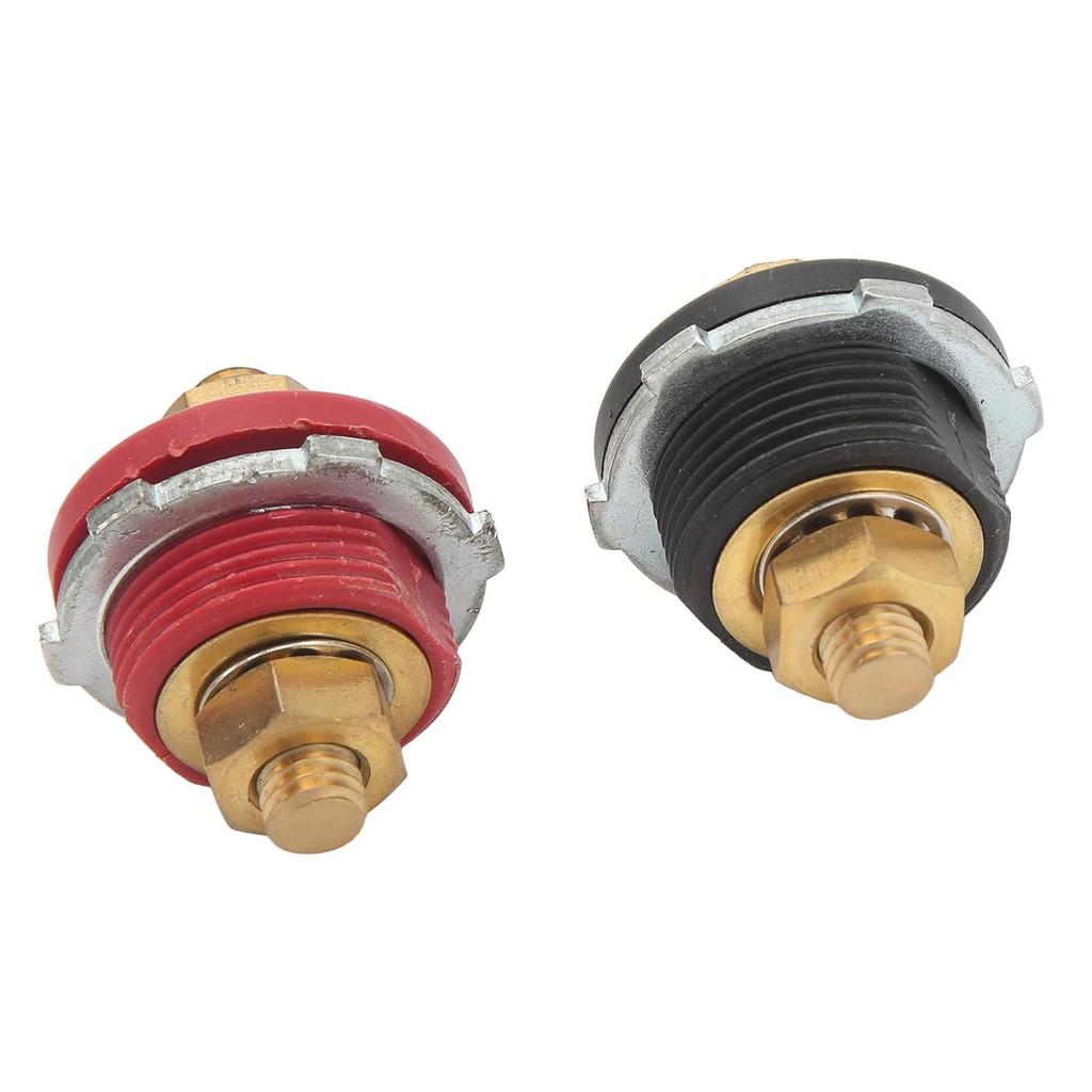 2 Stück 3/8 Zoll Durchgangspanel Batterieanschlussklemme, Batterieanschlussbolzen 250A Positiv Negativ Anschlussbolzen Pfosten Ersatz für Autos Wohnmobile Schiffe