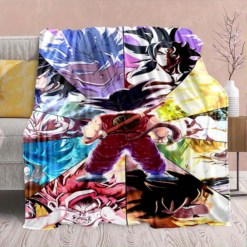 Coperta in Flanella Anime Dragon Ball - Morbida Calda Perfetta per Divano, Biancheria da Letto Campeggio Viaggio Ufficio Decorazione Casa -QJY