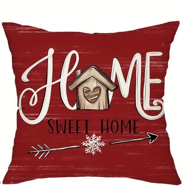 Christmas Themed Pillowcases: Festive Trees, Home Sweet Home, Merry Christmas, and Christmas Truck Designs New Year Decoration