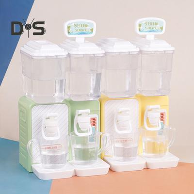 Cute Mini Water Dispenser Toy Simulation Water Dispenser Cartoon Kitchen Drinking Fountain Baby Kids Playing House Toys with Separate Tanks