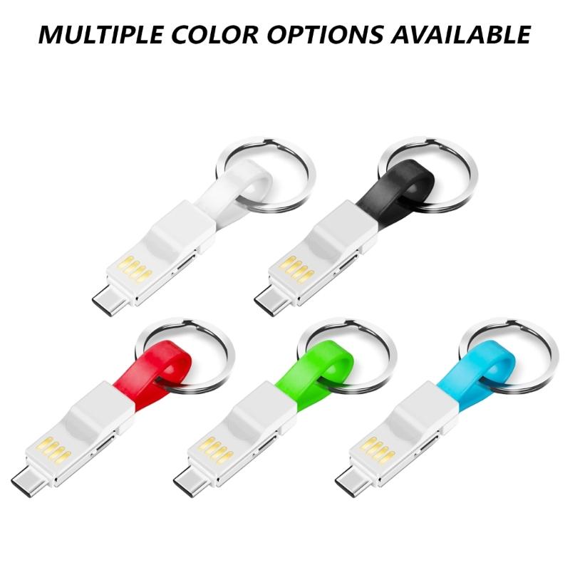 Mehrere Geräte Schlüsselanhänger Lädt mit USB C Schnellladung & Datenkabel Tragbar Mehrfachstecker Schlüsselanhänger Kabel