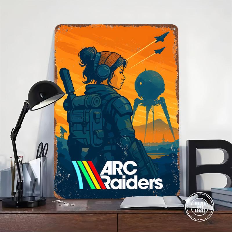 Arc Raiders Game Poster Customized Wall Art Vintage Metal Signs Retro Tin Plaque for Man Cave Bedroom Decoration Room Coffee Bar