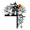 Halloween Door Corner Sign Metal Witch Cat Bat Ghost Spider Web Door Topper Sign Indoor Door Window Frame Decoration