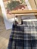 Korean Style Plaid Woolen High Waist A-Line Pleated Skirt for Women, Plus Size, College Fashion