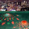 LED Bath Light Swimming Pool Light with Floating Fish Projection Multi-Color Fountain Underwater Light Suitable as a Halloween