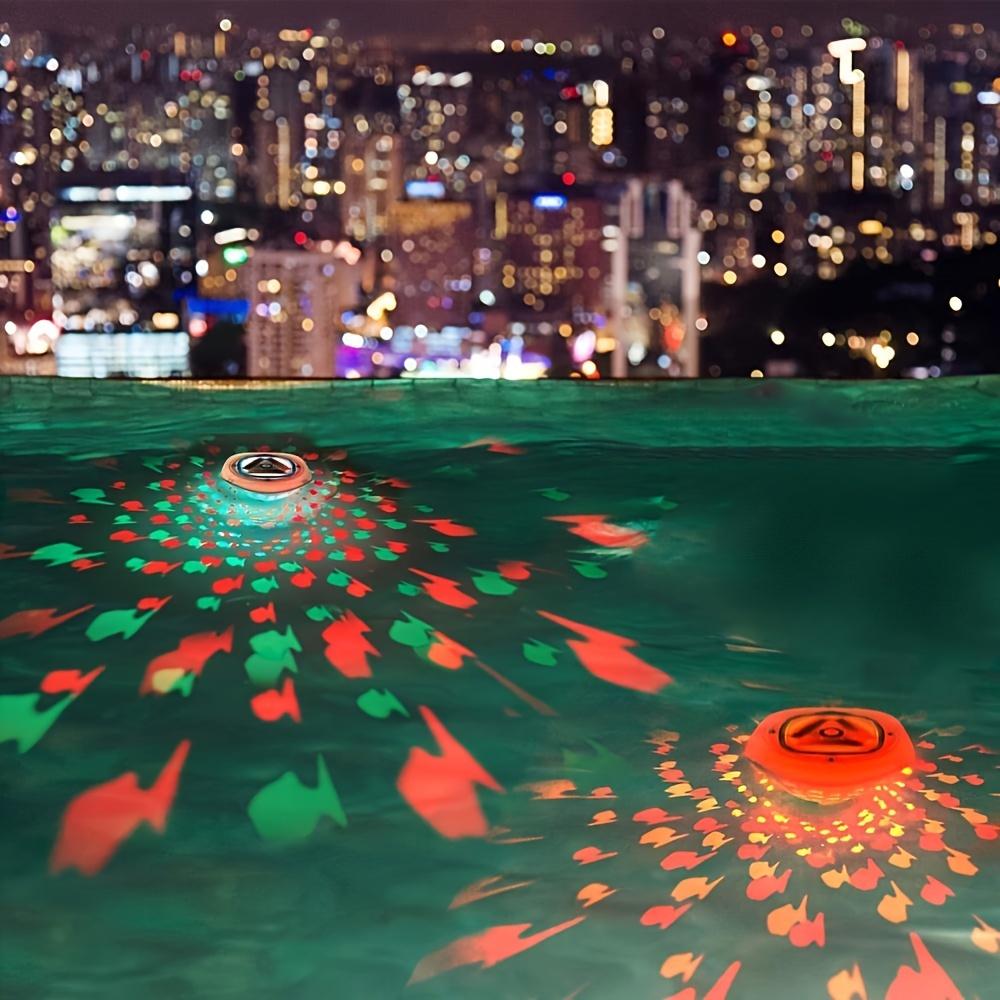 LED Bath Light Swimming Pool Light with Floating Fish Projection Multi-Color Fountain Underwater Light Suitable as a Halloween