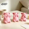 Adorable Animal Figurine for Home Decor 3 Pcs Cute Mini Pig Figurines, 3D Printed See Hear Speak No Evil Kawaii Bedroom Pink Statue, Novelty