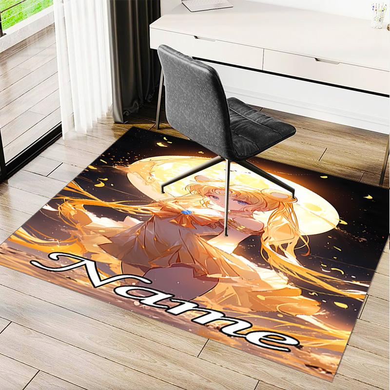 Customizable Name Sailor Moon Mat-Non Slip Backing,Suitable for Living Room, Bedroom,Bathroom-Soft,Durable,Perfect Gift