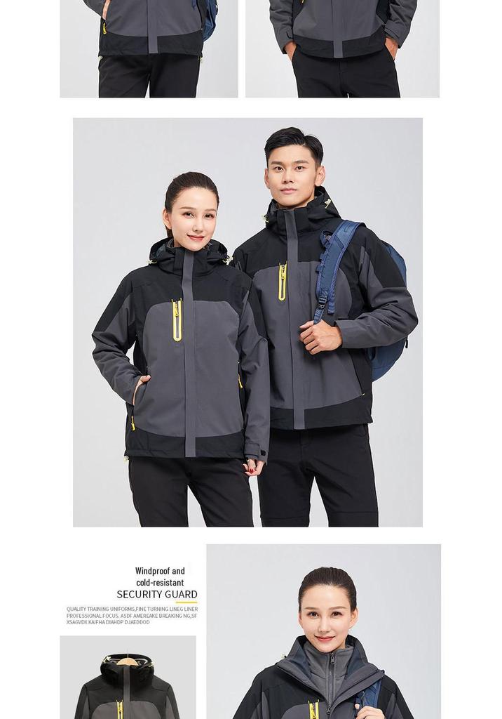 Men's Custom Logo Three-in-One Windproof Work Jacket for Auto Repair Shops