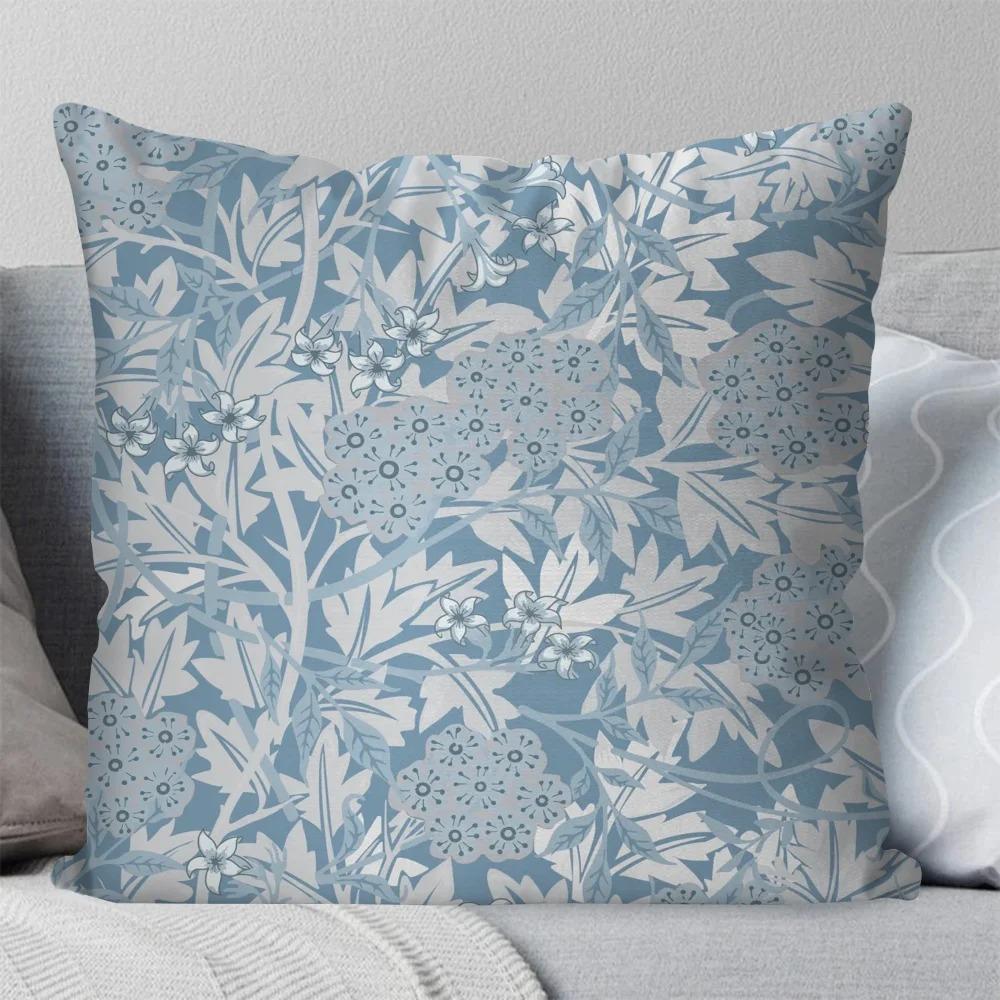 Vintage Floral Cushion Cover William Morris Style Botanical Throw Pillow Case For Sofa Living Room Bedroom Home Decor 40X40Cm