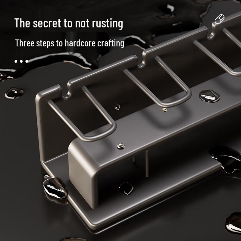 GOWKE No-Drill Wall-Mounted Toothbrush Holder with Cups