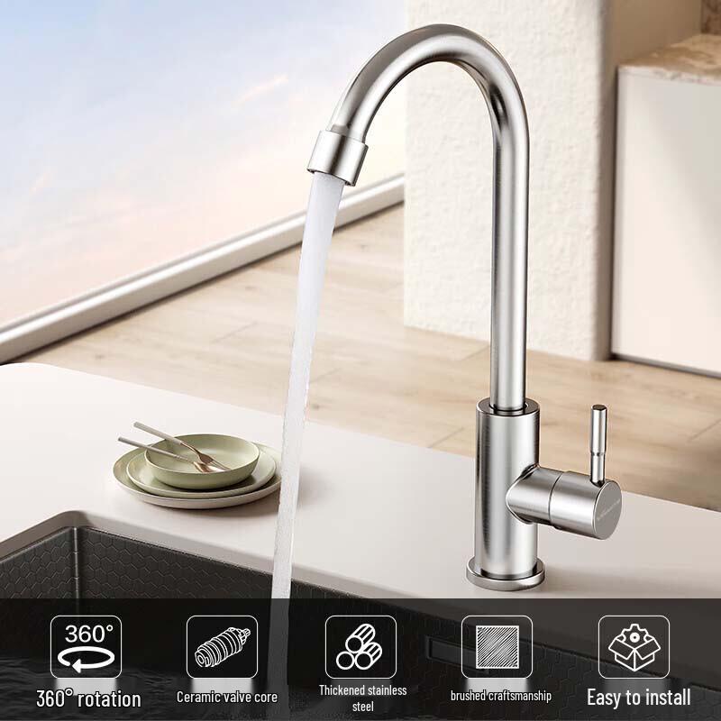 Grifo de Cocina Vanward de Acero Inoxidable Frío Único