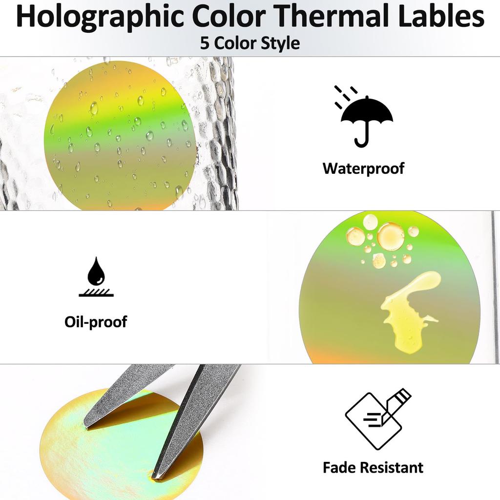 2 Inch Circle Thermal Sticker Labels Laser/Transparent Self Adhesive Round Direct Thermal Labels