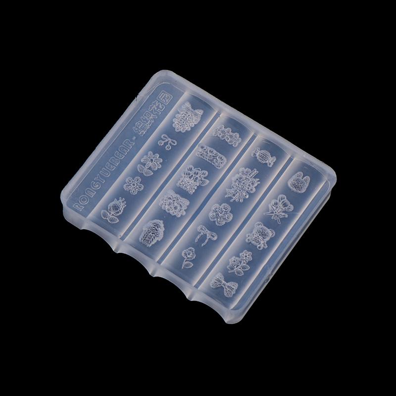 1pc Bow Ribbon Silicone Nail Mold Flower Nail Decorations Nails DIY Design Stereoscopic Stamping Manicure Tools