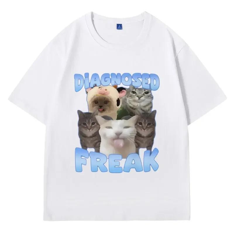 

Funny Y2K Freak Diagnosis Watermelon Cat Meme Womens Fashion Spring Summer TShirt Women And Unisex TShirt S