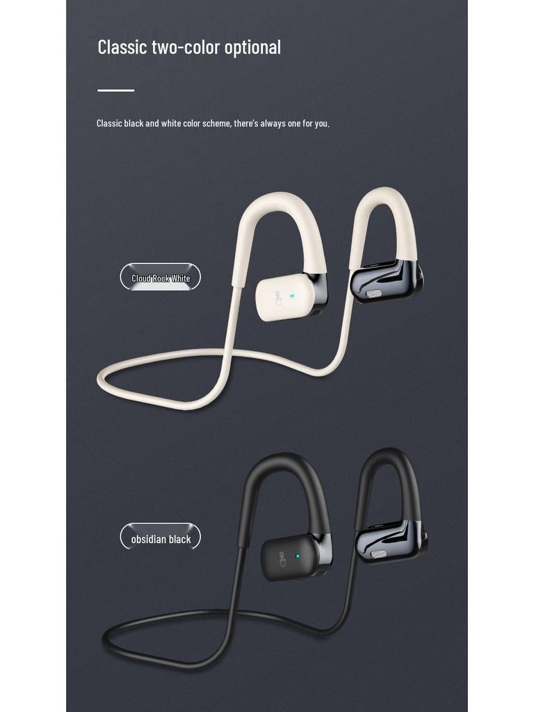 Wireless Bone Conduction Sports Earphones: Neck-Hanging, Open-Ear, Long Battery Life, Noise-Cancelling