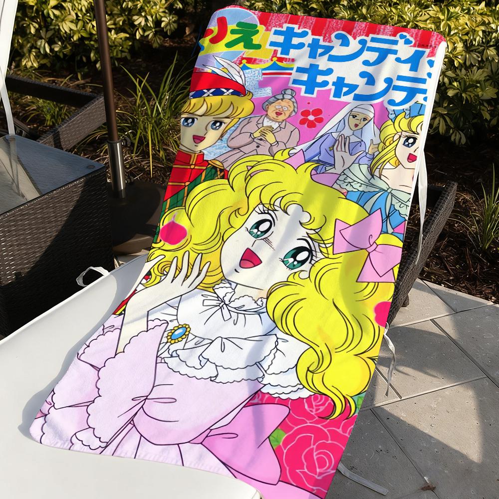 Classic Anime C-Candy Candy Girl Towel Soft Pool Gift For Travel Gym Shower Camping Quick Dry Sports Large Beach Towels
