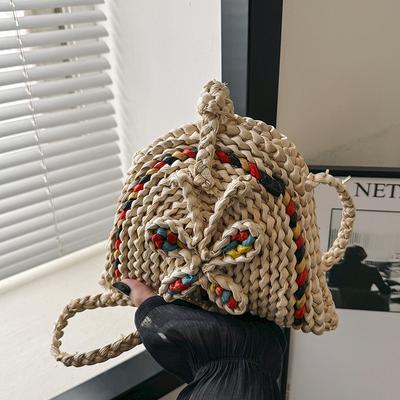 Einzigartiges Nischendesign   Neue Damen Beliebte Persönlichkeit Schöne Gewebte Umhängetasche Lässige Muscheltasche
