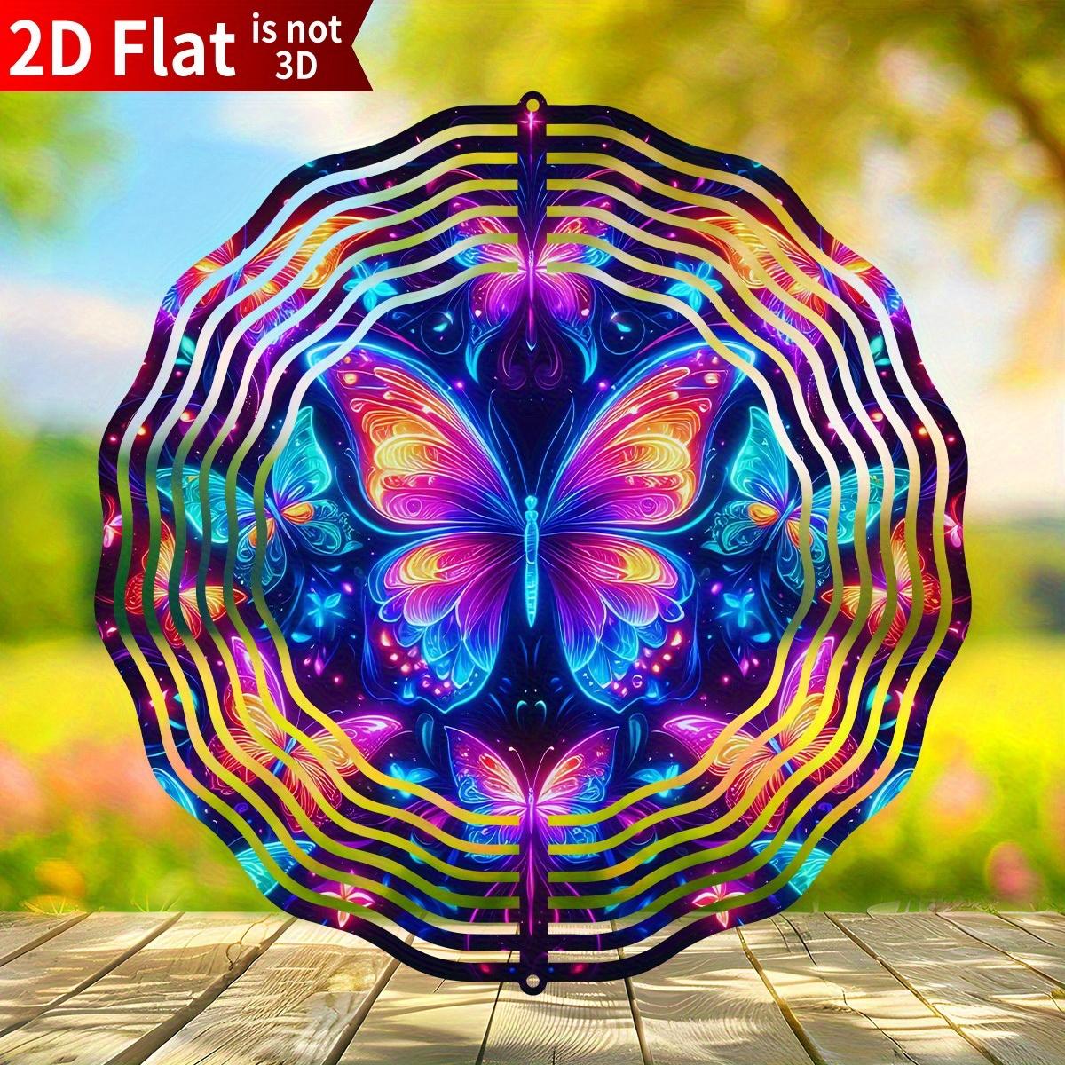 

Blue Butterfly Wind Spinner. 10-inch metal kinetic decor for yard, garden or patio. чистый