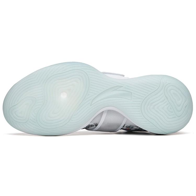 Anta Water Flower 4 Nitrogen Technology Cushioning Support Low top Performance Basketball Shoes Men's White Blue 112221602-10