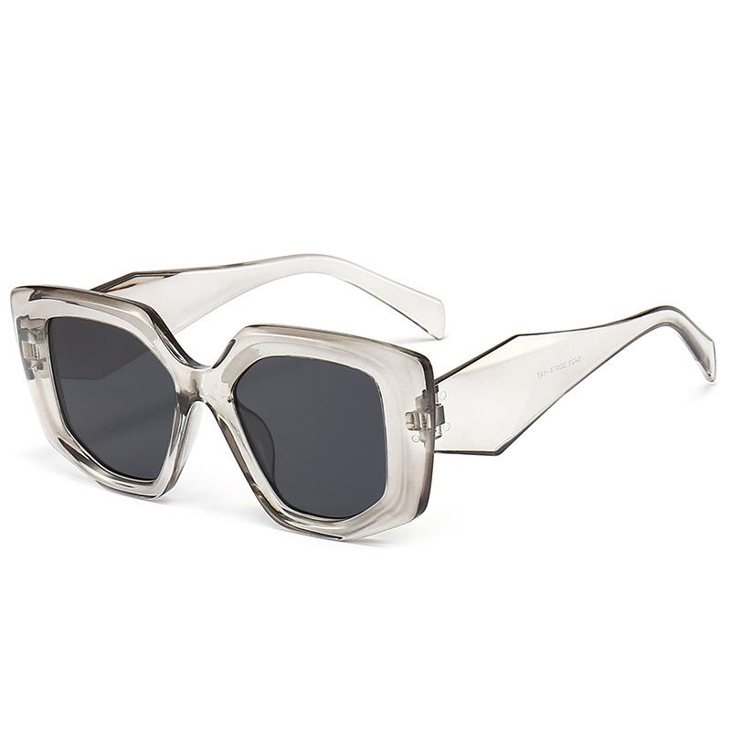 Fashion Square Large Frame Sunglasses Women'S Round Face Ins Street Shooting Brown Sunglasses Anti-Ultraviolet Tide
