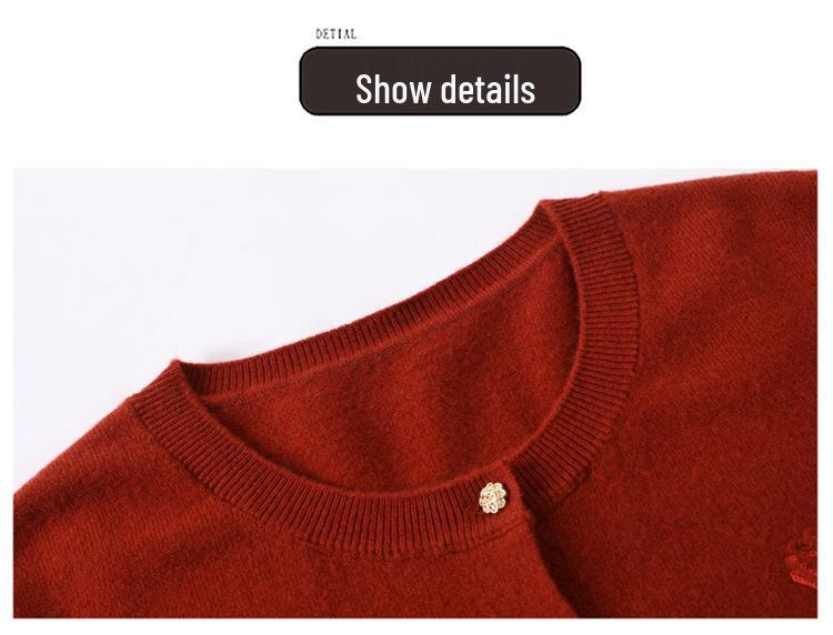 2025 Women's Luxury Wool Cardigan Sweater: Elegant Wear for Middle-Aged & Elderly