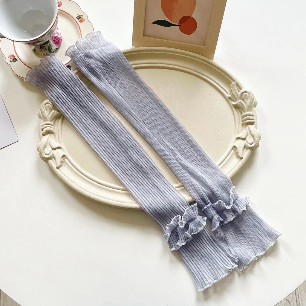 Women Sun Protection Sleeves Gloves Summer Sunscreen UV Breathable Breathable Cuff Long Lace Fingerless Protection Arm Sleeve