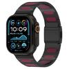 Magnetyczny Pasek ze Stopu z Paskiem ze Skóry Silikonowej dla Apple Watch Seria 12 11 10 SE1 2 3 /Ultra4 3 2 1 38/41/42/46/49 mm