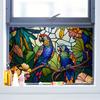 Vibrant Parrot Underwater World Glass Window Electrostatic Stickers Non-Adhesive Privacy Film Wterproof Window Home Decoration