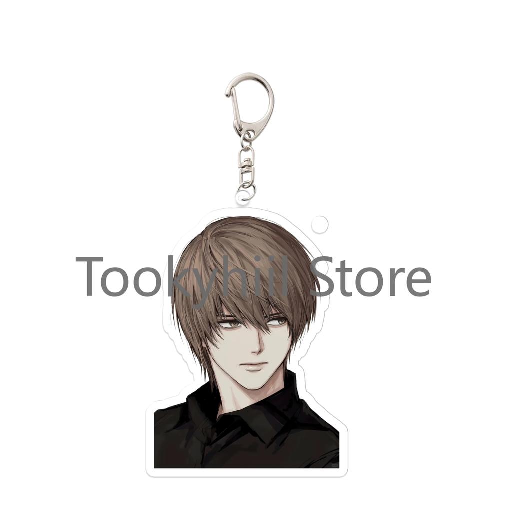 Death Note Keychain L Misa Amane Anime Cartoon Game Jewelry Fashion Figure Yagami Light Transparent Acrylic Ornaments Girl Gift