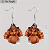 2D Flat Cute Acrylic Thanksgiving Turkey Chicken Earrings for Women Fall Pumpkin Accessories Charms Jewelry Gifts