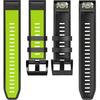 Quickfit Silicone Strap 22mm for Garmin, Lime Green / Black