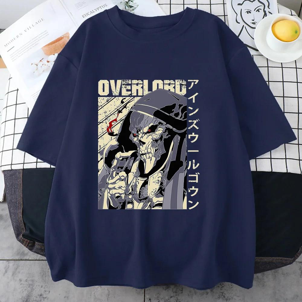 Mens Anime Overlord Graphic Printed TShirt Street Cool Skull Graphic TShirt Anime Women Fashion Hignquality Y2K TShirt S