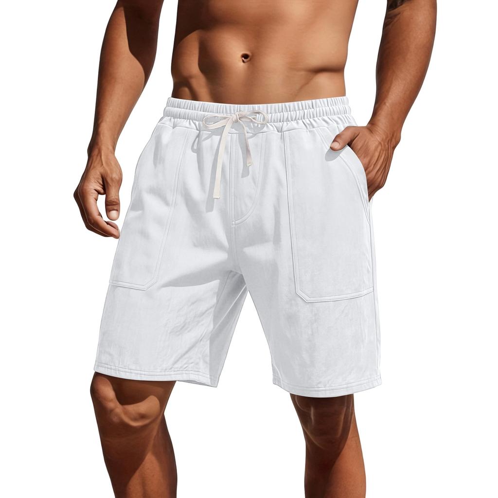 Men's Summer Casual Linen Shorts - Men's Lightweight And Breathable Beach Pants