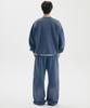 Matile Vtg Washed Half Zip Sweatshirt / Navy