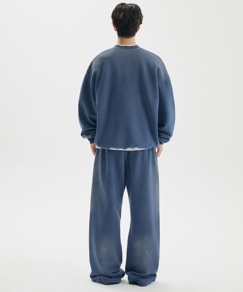 Matile Vtg Washed Half Zip Sweatshirt / Navy