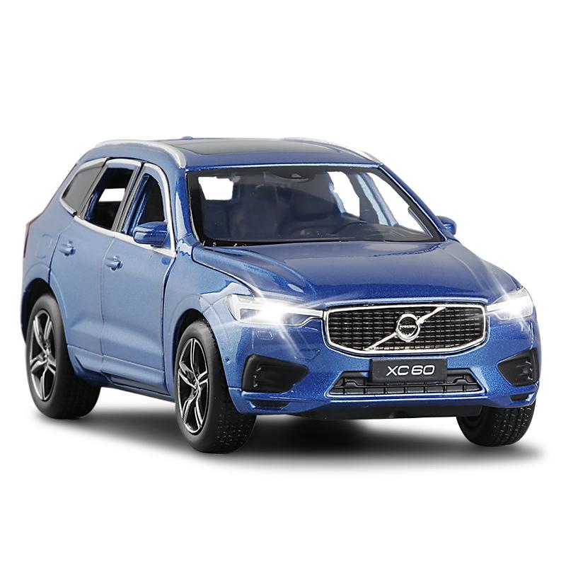 1:32 VOLVOS XC60 XC90 SUV Off-road Diecast Model Toy Cars Sound Light Pull Back Car Vehicle Toys For Children