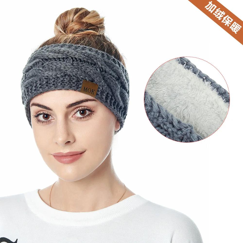 New Plush Headband Winter Warm Wide Elastic Hair Band Solid Wide Turban Ear Warmer Hairband Soft DIY Hair Accessories Headwear