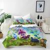 Mushroom Duvet Cover Set 2 Piece Bedding Set With Pillowcases Magic Forest 3D Printed Soft Breathable Microfibre Quilt Cover Set