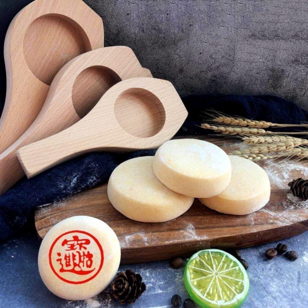 Küchenhelfer Flacher Boden Holz Mondkuchenform im Suzhou-Stil Handgefertigt Handpresse Reiskuchenform DIY Keksform Bäckerei