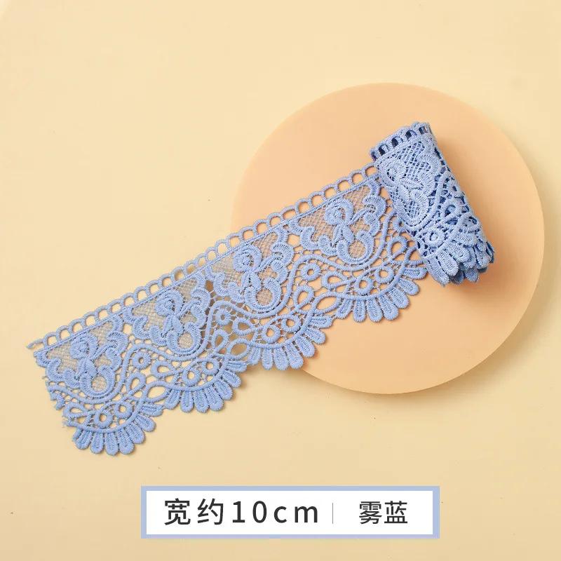 Colorful Hollow Out Floral Embroidered Lace Ribbon DIY Apparel Sewing Fabric 10cm Wide Handmade Crafts Water Soluble Lace Tape