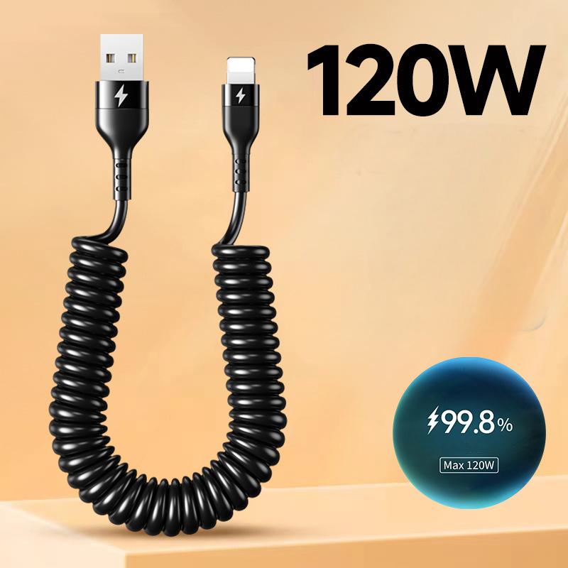 

Auto USB C to USB C Cable 3FT Type C Fast Charging Coiled Samsung Charger Cord for CarFor iPhone15 Huawei Xiaomi Samsung Type c