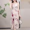 2026 Temperament Slimming Sleeveless Summer Camisole Dress with Print - Fashionable Long Skirt